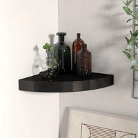 vidaXL Eck-Schweberegal Schwarz 25x25x3,8 cm MDF
