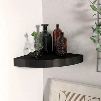 vidaXL Eck-Schweberegal Schwarz 25x25x3,8 cm MDF (323898)