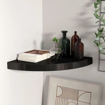 vidaXL Eck-Schweberegal Schwarz 35x35x3,8 cm MDF (323919)