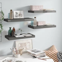 vidaXL Schweberegale 4 Stk. Hochglanz-Grau 50x23x3,8 cm MDF