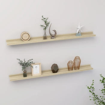 vidaXL Wandregale 2 Stk. Sonoma-Eiche 100x9x3 cm (326682)