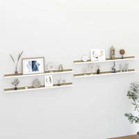 vidaXL Wandregale 4 Stk. Wei&szlig; und Sonoma-Eiche 115x9x3 cm