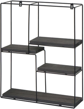 Mendler Wandregal HWC-K76 51x40x11cm grau Holz 98618