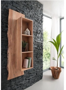 Massivmoebel24 Wandregal Akazie 50x22x147 natur lackiert PURE ACACIA #101