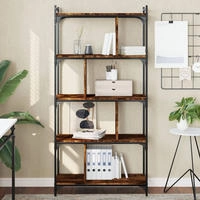 vidaXL B&uuml;cherregal 5 B&ouml;den R&auml;uchereiche 76x32x158 cm Holzwerkstoff