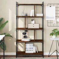 vidaXL B&uuml;cherregal 5 B&ouml;den Braun Eiche-Optik 76x32x158cm Holzwerkstoff