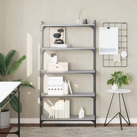 vidaXL B&uuml;cherregal 5 B&ouml;den Grau Sonoma 80x30x154 cm Holzwerkstoff