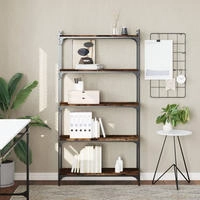 vidaXL B&uuml;cherregal 5 B&ouml;den R&auml;uchereiche 80x30x154 cm Holzwerkstoff
