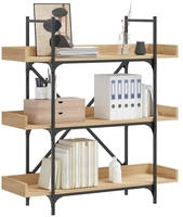 vidaXL B&uuml;cherregal 3 B&ouml;den Sonoma-Eiche 100x33x108,5 cm Holzwerkstoff