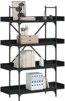 vidaXL B&uuml;cherregal 4 B&ouml;den Schwarz 100x33x145,5 cm (837692)