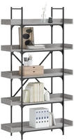 vidaXL B&uuml;cherregal 5 B&ouml;den Grau Sonoma 100x33x180,5 cm Holzwerkstoff