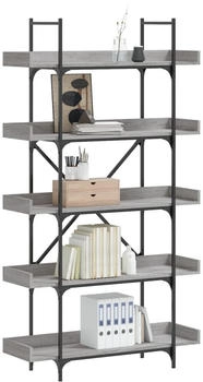 vidaXL B&uuml;cherregal 5 B&ouml;den Grau Sonoma 100x33x180,5 cm (837700)