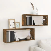 vidaXL W&uuml;rfelregale 2 Stk. R&auml;uchereiche 60x15x23 cm Holzwerkstoff