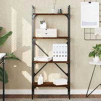 vidaXL B&uuml;cherregal 4 F&auml;cher Braun Eiche 56x31,5x138,5 cm Holzwerkstoff
