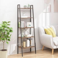 vidaXL Standregal mit 5 B&ouml;den Dunkelbraun und Schwarz 56x35x174 cm