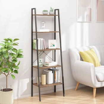 vidaXL Standregal mit 5 B&ouml;den Dunkelbraun und Schwarz 56x35x174 cm (336368)