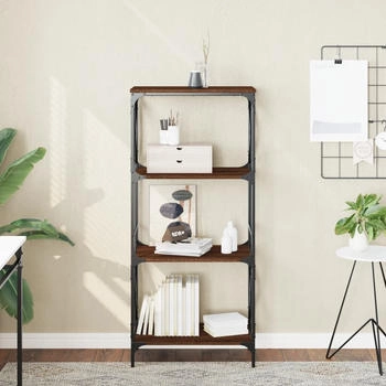 vidaXL B&uuml;cherregal 4 B&ouml;den Braun Eiche 59x35x132 cm (837621)