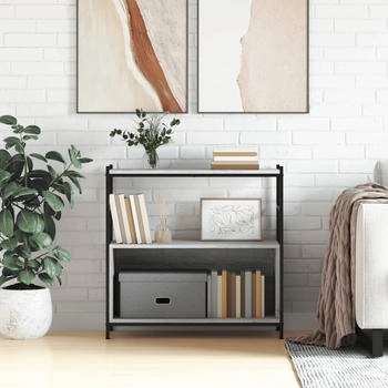 vidaXL B&uuml;cherregal Grau Sonoma 80x30x78,5 cm und Eisen (832796)