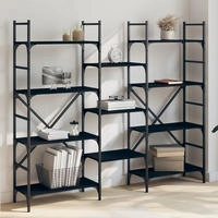 vidaXL B&uuml;cherregal Schwarz 160x28,5x136,5 cm Holzwerkstoff