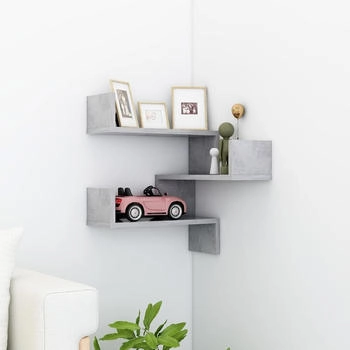 vidaXL Wand-Eckregal Betongrau 40x40x50 cm (807231)