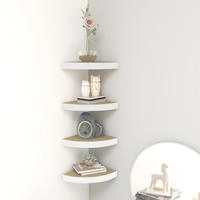 Eck-schweberegale 4 Stk. Eichen-optik Und Wei&szlig; 25x25x3,8 Cm Mdf Vidaxl