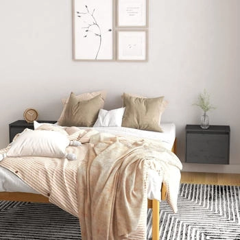 vidaXL Wandschr&auml;nke 2 Stk. Grau 45x30x35 cm Massivholz Kiefer (813440)