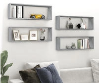 Wandregale 4 Stk. Grau Sonoma 80x15x26,5 Cm Holzwerkstoff Vidaxl