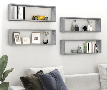 vidaXL Wandregale 4 Stk. Grau Sonoma 80x15x26,5 cm (815919)
