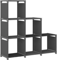 vidaXL W&uuml;rfel-Regal 6 F&auml;cher Grau 103x30x72,5 cm Stoff