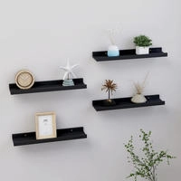 vidaXL Wandregale 4 Stk. Schwarz 40x9x3 cm