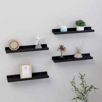 vidaXL Wandregale 4 Stk. Schwarz 40x9x3 cm (326667)