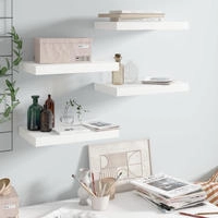 vidaXL Schweberegale 4 Stk. Hochglanz-Wei&szlig; 40x23x3,8 cm MDF