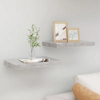vidaXL Schweberegale 2 Stk. Betongrau 40x23x3,8 cm MDF