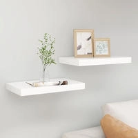 vidaXL Schweberegale 2 Stk. Eichen-Optik und Wei&szlig; 50x23x3,8 cm MDF