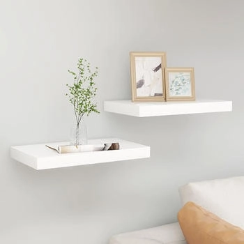 vidaXL Schweberegale 2 Stk. Eichen-Optik und Wei&szlig; 50x23x3,8 cm MDF (326574)