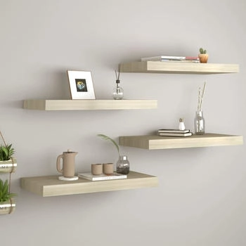 vidaXL Schwebende Wandregale 4 Stk. Eichefarben 50x23x3,8cm MDF (323873)