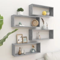 vidaXL W&uuml;rfelregale 4 Stk. Betongrau 60x15x23 cm Holzwerkstoff