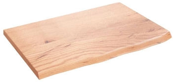 vidaXL Wandregal Hellbraun 60x40x2 cm Massivholz Eiche Behandelt (363647)