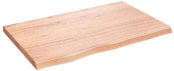 vidaXL Wandregal Hellbraun 80x50x(2-4) cm Massivholz Eiche Behandelt (363669)