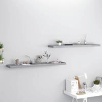 vidaXL Schwebende Wandregale 2 Stk. Grau 120x23,5x3,8 cm MDF