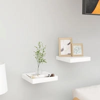 vidaXL Schweberegale 2 Stk. Eichen-Optik und Wei&szlig; 23x23,5x3,8 cm MDF