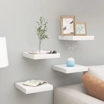vidaXL Schweberegale 4 Stk. Eichen-Optik und Wei&szlig; 23x23,5x3,8 cm MDF (326569)