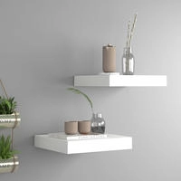 vidaXL Schweberegale 2 Stk. Wei&szlig; 23x23,5x3,8 cm MDF