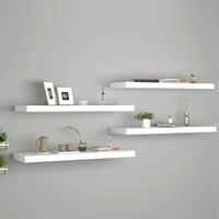 vidaXL Schweberegale 4 Stk. Wei&szlig; 80x23,5x3,8 cm MDF
