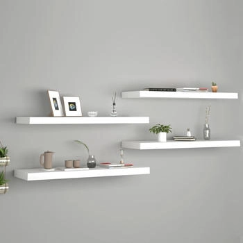 vidaXL Schweberegale 4 Stk. Weiß 80x23,5x3,8 cm MDF (323816)