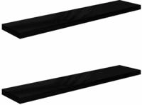 Schweberegale 2 Stk. Hochglanz-schwarz 120x23,5x3,8 Cm Mdf - Vidaxl