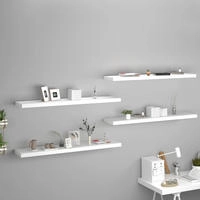 vidaXL Schweberegale 4 Stk. Wei&szlig; 120x23,5x3,8 cm MDF