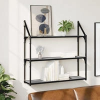 vidaXL Wandregal 3 F&auml;cher Grau Sonoma 80x21x78,5 cm Holzwerkstoff