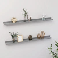 vidaXL Wandregale 2 Stk. Grau 100x9x3 cm