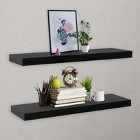 Schweberegale 2 Stk. Schwarz 100x20x3,8 Cm Vidaxl